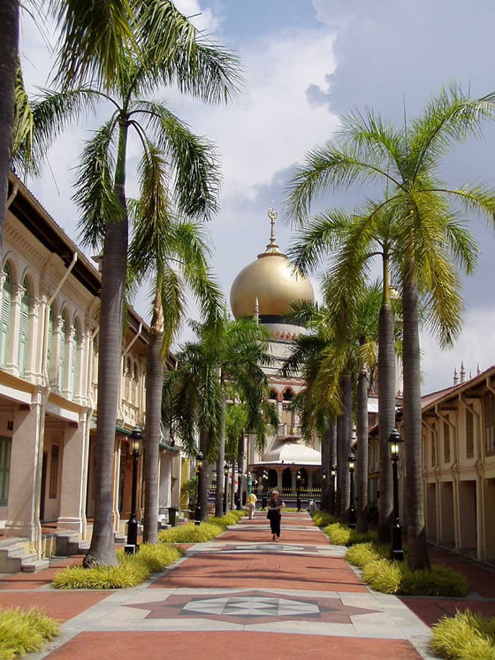 Арабская улица. Масджид Султан. Маскат-стрит в Сингапуре. Mosque Street in Singapore.