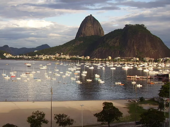 View of Morro Da Urca, Botafogo Neighborhood and Luxury Yacht Club Located  on the Shore of Guanabara Bay in Rio De Janeiro Stock Photo - Image of  boat, mountain: 85332484