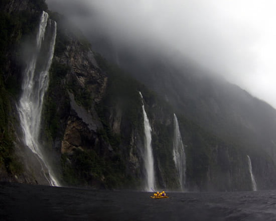 Kayaking in Heavy Rain - Milford Sound - Fiordland