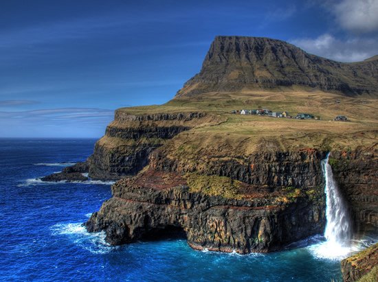 Waterfall in Gasadalur - Faroe Islands