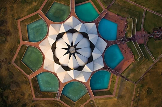 Aerial View of Lotus Temple | Photo by: Nicolas Chorier Aerial View of Lotus Temple