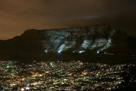 Table Mountain at Night - Cape Town
