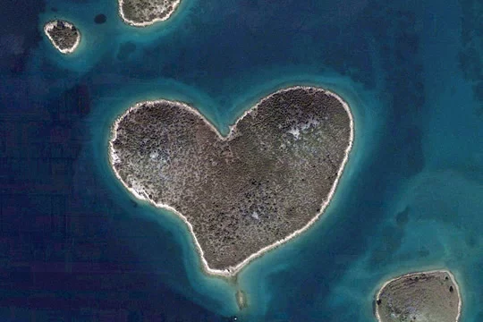 Heart-shaped Galesnjak Island