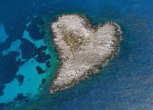 Heart-shaped Kardia Island - Greece