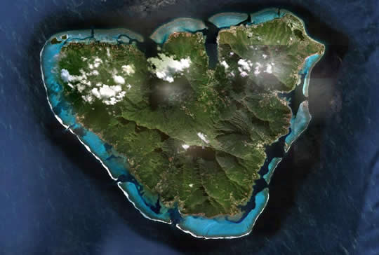 Heart-shaped Moorea Island