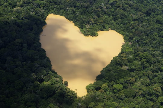 Heart-Shaped Lake - Amazon River Basin - Brazil