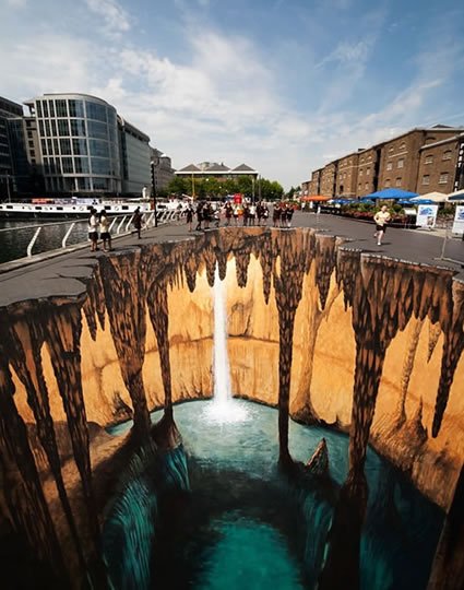Cave in London – 3D Pavement Art by Edgar Mueller 