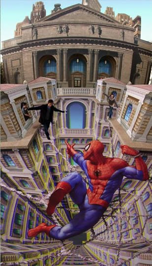 Spiderman Saves the Day – 3D Street Art by Kurt Wenner 