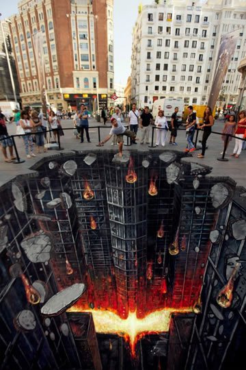 The Dark Knight Rises - 3D Street Art creation by 3D Joe and Max