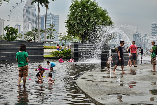 Marina Barrage Fountain Water Playground