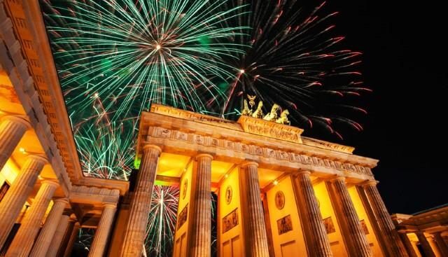 Berlin Brandenburg Gate New Year's Eve Fireworks